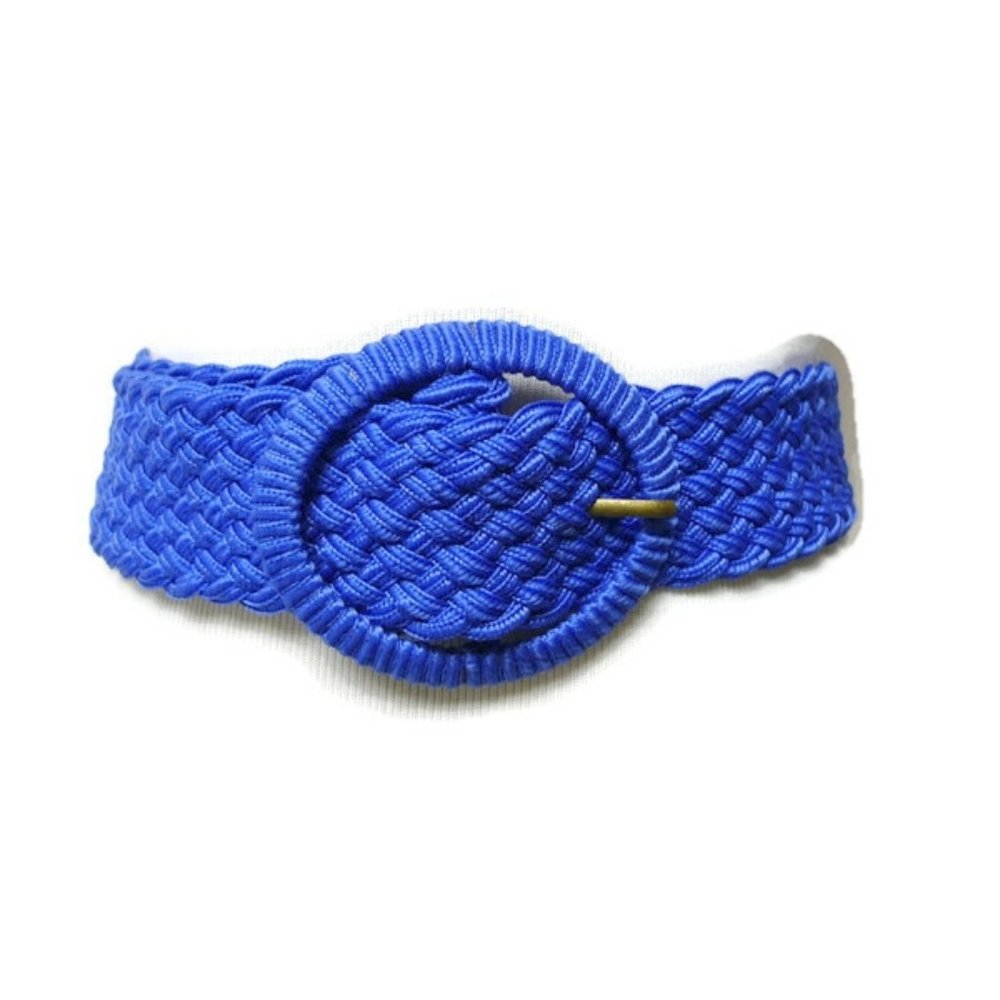 VTG 00s blue woven wide belt